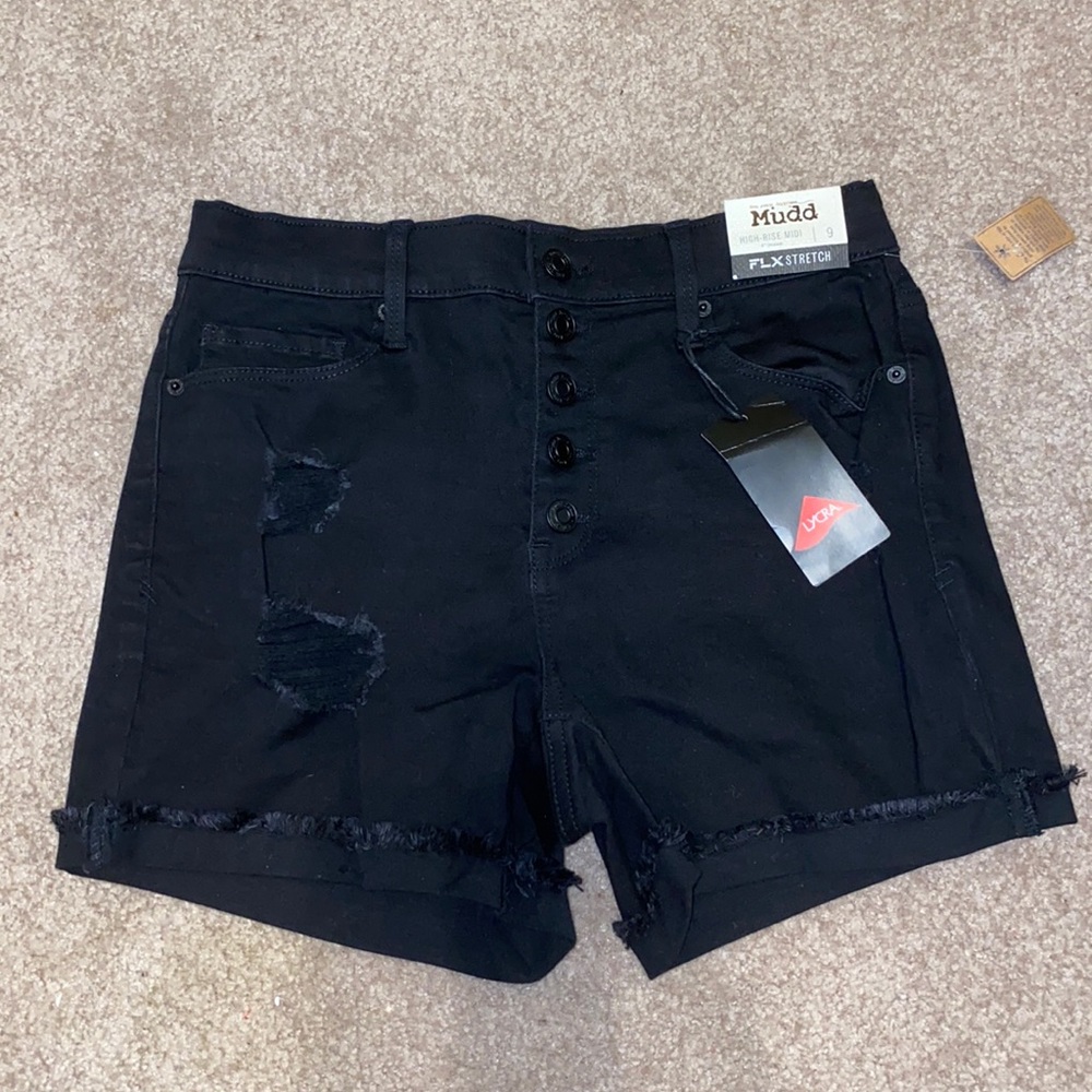 Black jean shorts